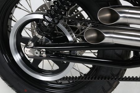 Scoutster Motorrad Nahaufnahme vom Reifen