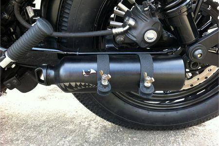 VR Orange Motorrad von der Seite