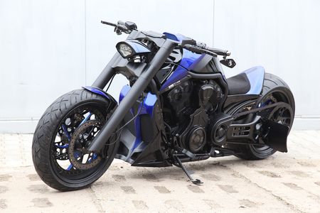 VR Blue Motorrad von der Seite