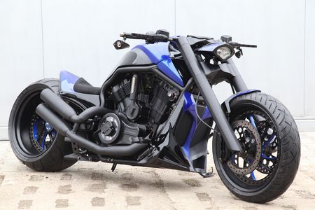 VR Blue Motorrad von der Seite