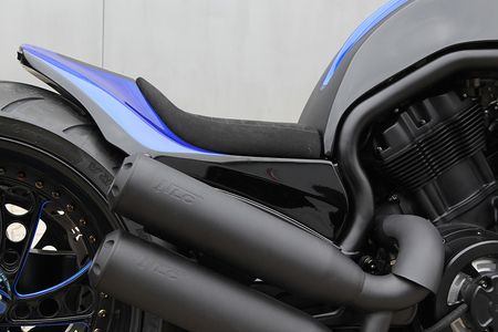 VR Blue Motorrad Nahaufnahme
