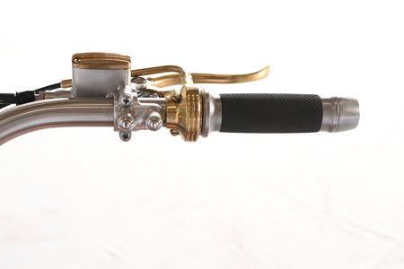 Motorrad Pandoras Box Nahaufnahme des Lenkers